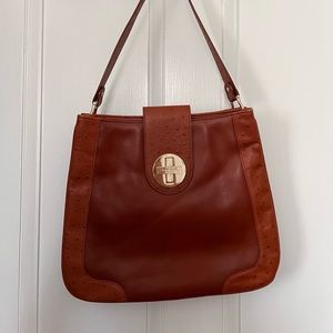 Kate Spade slim shoulder bad with dot pattern trim